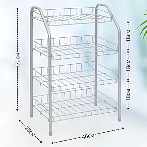 Этажерка для обуви Nika ЭТ2/МС 4-х секционная матовый серый 460*280*700 мм