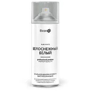 Эмаль для декора и мебели Elcon быстросохнущая белоснежный белый 520 мл