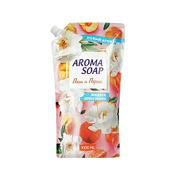 Крем-мыло жидкое Aroma soap Белый пион и Персик 1000 мл Крем-мыло жидкое Aroma soap Белый пион и Персик 1000 мл