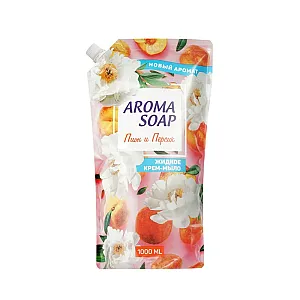 Крем-мыло жидкое Aroma soap Белый пион и Персик 1000 мл