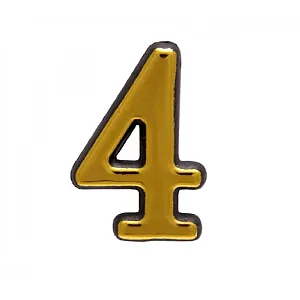 Цифра дверная 4 Аллюр пластиковая клеящаяся золото