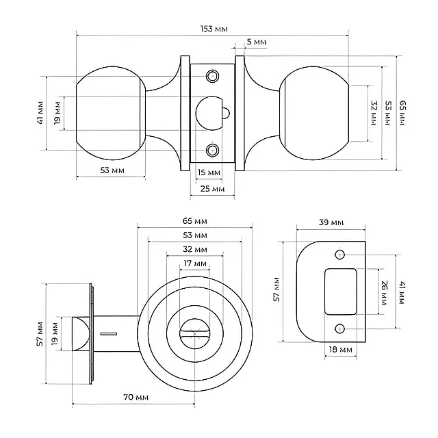 Защелка Стандарт 607 PS GP золото