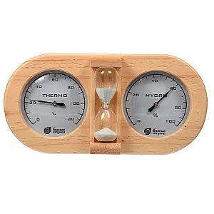 Термометр с гигрометром Банные штучки Банная станция 18028 с песочными часами