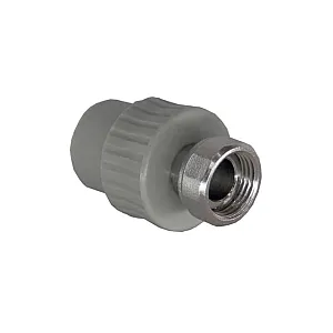 Муфта РосТурПласт 15826 ПП 25*1 с накидной гайкой серый