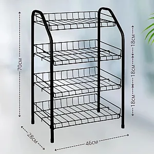 Этажерка для обуви Nika ЭТ2/Ч 4-х секционная черный 460*280*700 мм