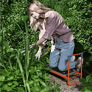 Скамейка садовая Nika СКМ2/О с мягким сиденьем оранжевая 560*300*425 мм