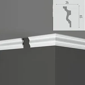 Плинтус потолочный Де-Багет П 21 65/26 65*26*2000 мм