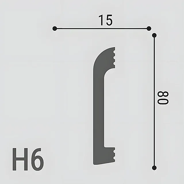 Плинтус напольный Де-багет XPS polymer H 6 80*15 мм