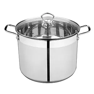 Кастрюля Mallony Culinaria 105803 из нержавеющей стали с крышкой из жаропрочного стекла 12.9 л