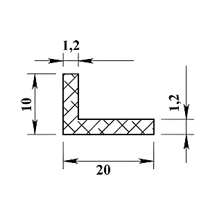 Уголок алюминиевый ПилотПро 06294 20*10*1.2 мм 2 м серебро