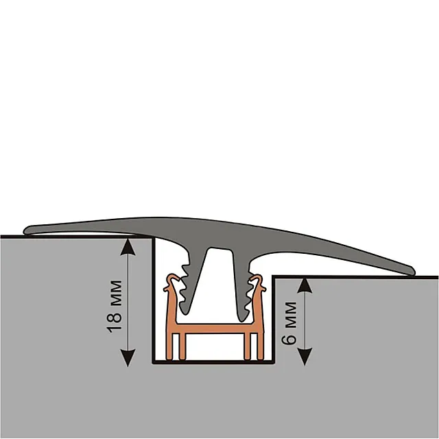 Планка монтажная к гибкому порогу Rico Flex 950 мм 6-18 мм