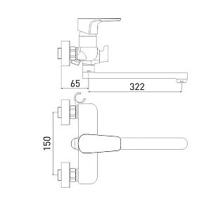 Смеситель для ванны Gross Aqua Evo 7121297MВ-35F