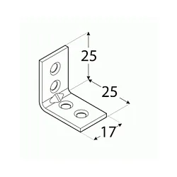 Уголок узкий Rock RKWO1 25*25*17*1.5 мм