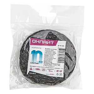 Изолента Онлайт 61 152 OIT-H15-10BL ХБ черная