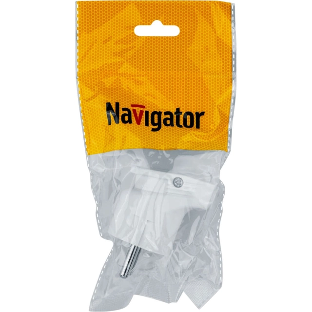 Вилка Navigator 61 362 NCA-PLO4-16A-E-WH угловая с заземлением белая Вилка Navigator 61 362 NCA-PLO4-16A-E-WH угловая с заземлением белая