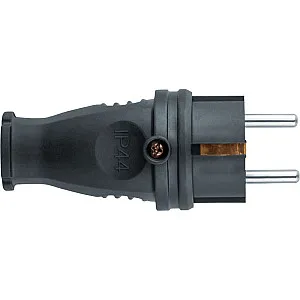 Вилка Navigator 61 368 NCA-PLR02-16A-E-IP44-BL прямая с заземлением черная