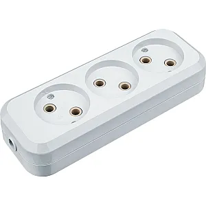 Колодка Navigator 61 585 NCA-BL01-03-Х-WH 3 гнезда без заземления