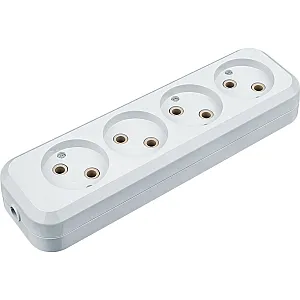 Колодка Navigator 61 587 NCA-BL01-04-Х-WH 4 гнезда без заземления