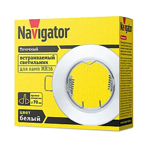 Светильник потолочный Navigator 61 596 NFS-R1-001-MR16-GU5.3 белый