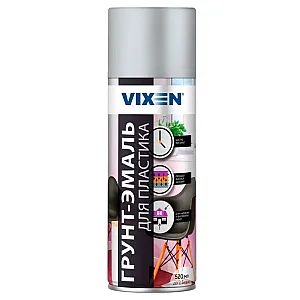 Грунт-эмаль Vixen VX50104 для пластика светлый алюминий RAL 9006 520 мл