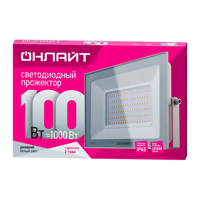Прожектор Онлайт 90 140 OFL-100-6K-WH-IP65-LED Прожектор Онлайт 90 140 OFL-100-6K-WH-IP65-LED