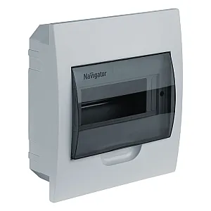 Бокс встраиваемый Navigator 93 803 NSS-DBI-8-WH-IP41 ЩРВ-П-8 модулей пластик