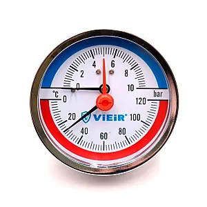 Термоманометр Vieir YF10 горизонтальный 1/2