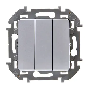Выключатель Legrand Inspiria 673542 3 клавиши алюминий