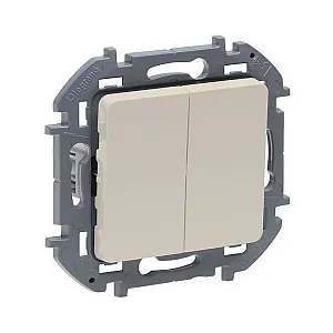 Выключатель Legrand Inspiria 673621 2 клавиши слоновая кость