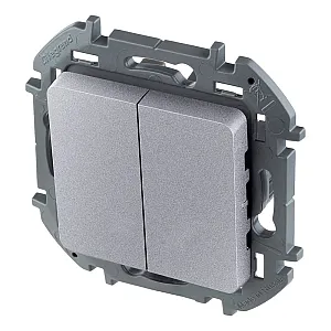 Выключатель Legrand Inspiria 673622 2 клавиши алюминий