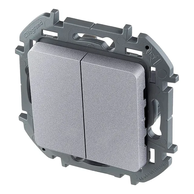 Выключатель Legrand Inspiria 673622 2 клавиши алюминий