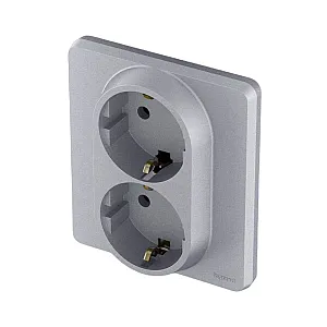 Розетка Legrand Inspiria 673752 2*2P+E алюминий