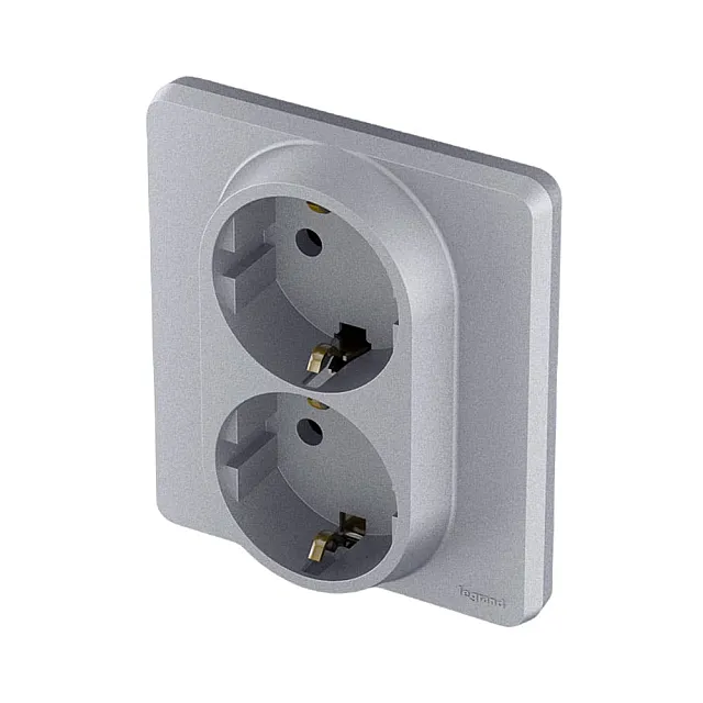 Розетка Legrand Inspiria 673752 2*2P+E алюминий