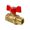 Кран шаровой Valfex 11Б27фт1М для воды латунный ВР/НР ручка-бабочка 3/4