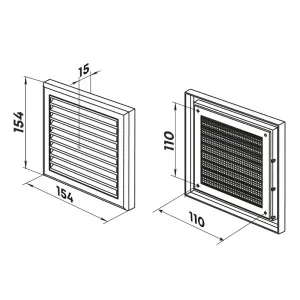 Решетка вентиляционная Zernberg Seria1 1515