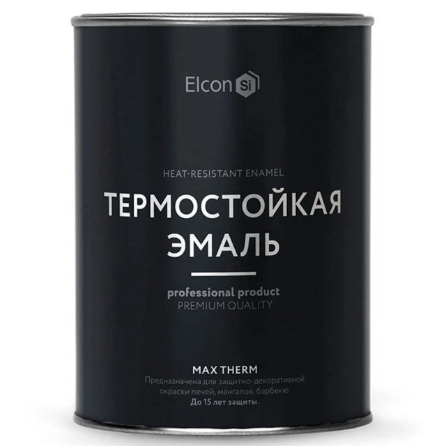 Эмаль термостойкая Elcon Max Therm 700°С красно-коричневая 0.8 кг Эмаль термостойкая Elcon Max Therm 700°С красно-коричневая 0.8 кг