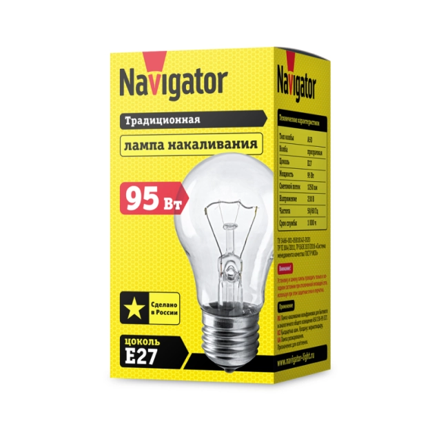 Лампа Navigator 71 499 NI-A-95-230-E27-CL Лампа Navigator 71 499 NI-A-95-230-E27-CL