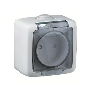 Розетка Hegel Alfa РА16-201 брызгозащищенная белый