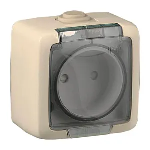 Розетка Hegel Alfa РА16-201-01 1 гнездо без заземления с крышкой слоновая кость