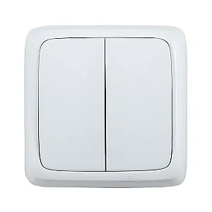 Выключатель Hegel Alfa ВА10-153 2 клавиши белый