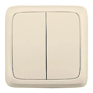Выключатель Hegel Alfa ВА10-153-01 2 клавиши слоновая кость