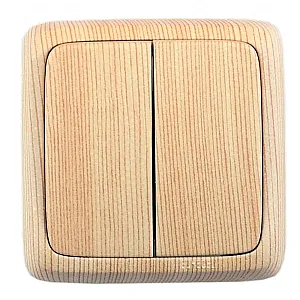 Выключатель Hegel Alfa ВА10-153-02 2 клавиши сосна