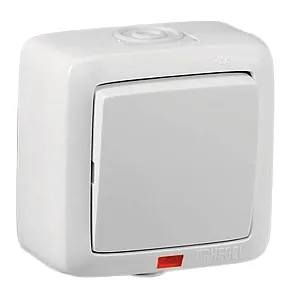 Выключатель Hegel Alfa ВА10-212 с подсветкой 1 клавиша белый