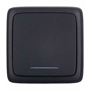 Выключатель Hegel Alfa ВА10-114-08 1 клавиша с подсветкой черный