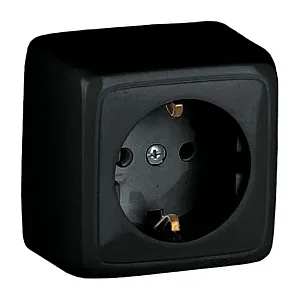 Розетка Hegel Alfa РА16-113-08 с заземлением черный