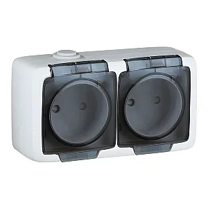 Розетка Hegel Alfa РА16-241 2 места белый