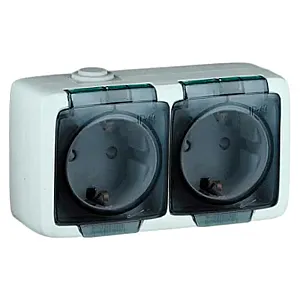 Розетка Hegel Alfa РА16-251 2 гнезда с заземлением с крышкой белая