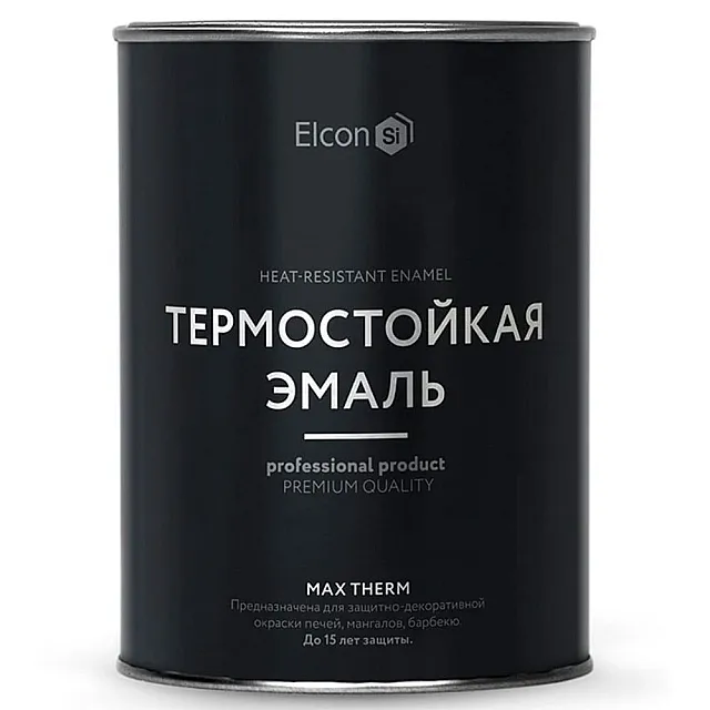 Эмаль термостойкая Elcon Max Therm 1200°С черная 0.8 кг