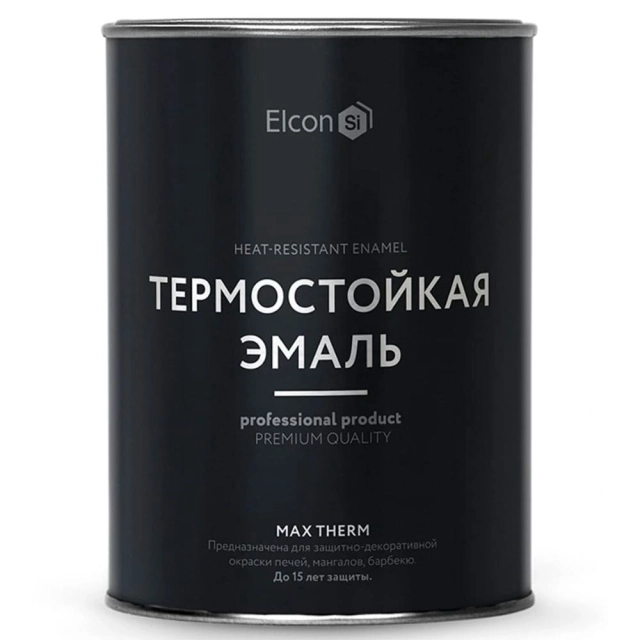 Эмаль термостойкая Elcon Max Therm 700°С серебристая 0.8 кг Эмаль термостойкая Elcon Max Therm 700°С серебристая 0.8 кг