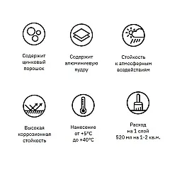 Грунт-эмаль цинконаполненная Elcon Zintech Alume 520 мл